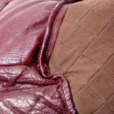 Pouf patchwork of red leather vintage burgundy 1970