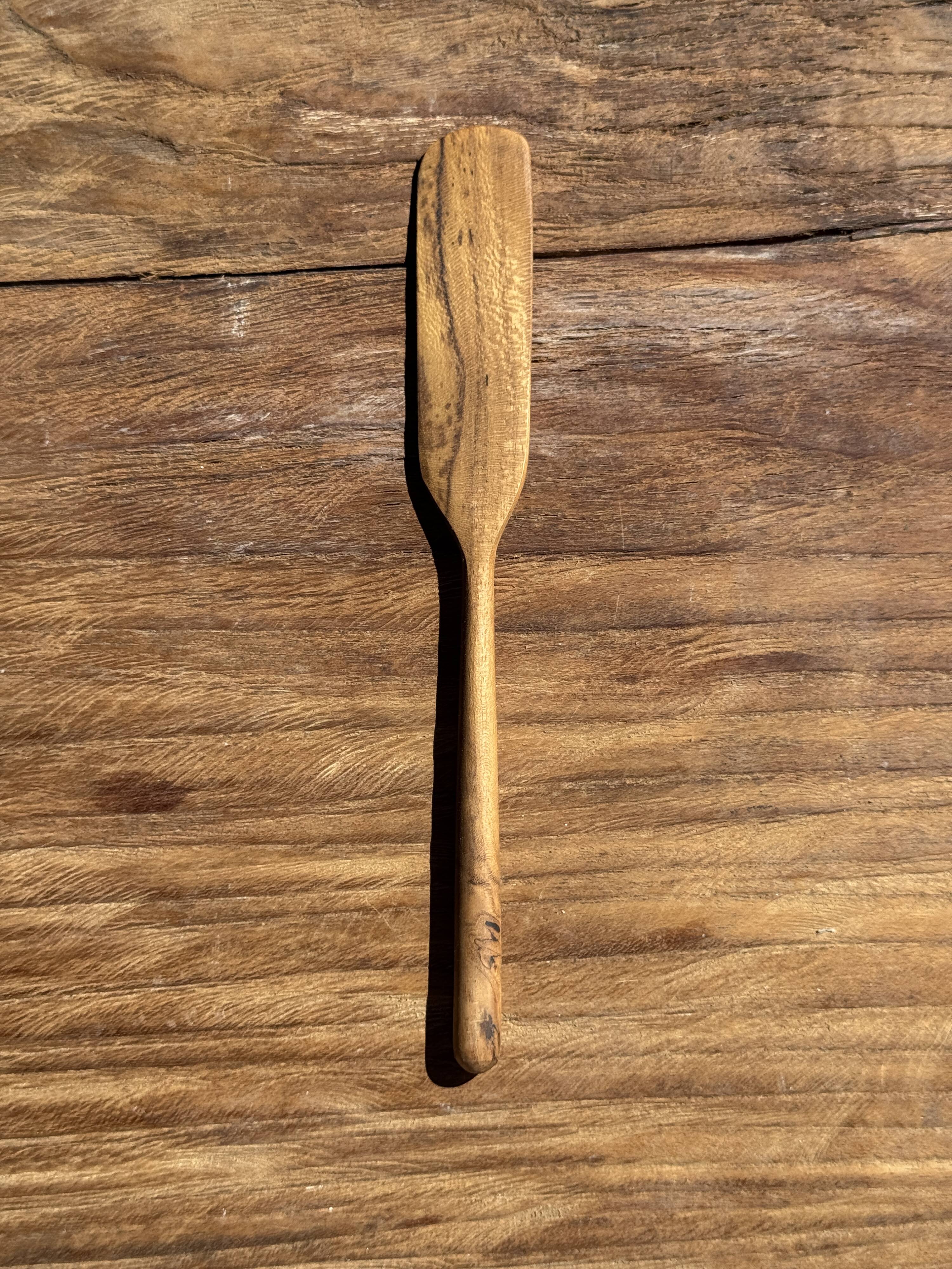 Small spatula, teak spreading knife, Indonesian monoxyle L18 l2.