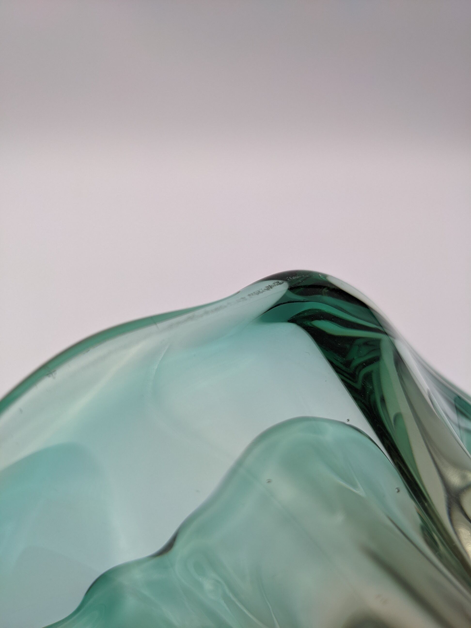 Vide-poche vase verre soufflé coquillage murano seguso bullicante