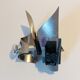 Pair of brushed aluminum sconces UFO 1970