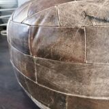 Vintage 70s leather pouf