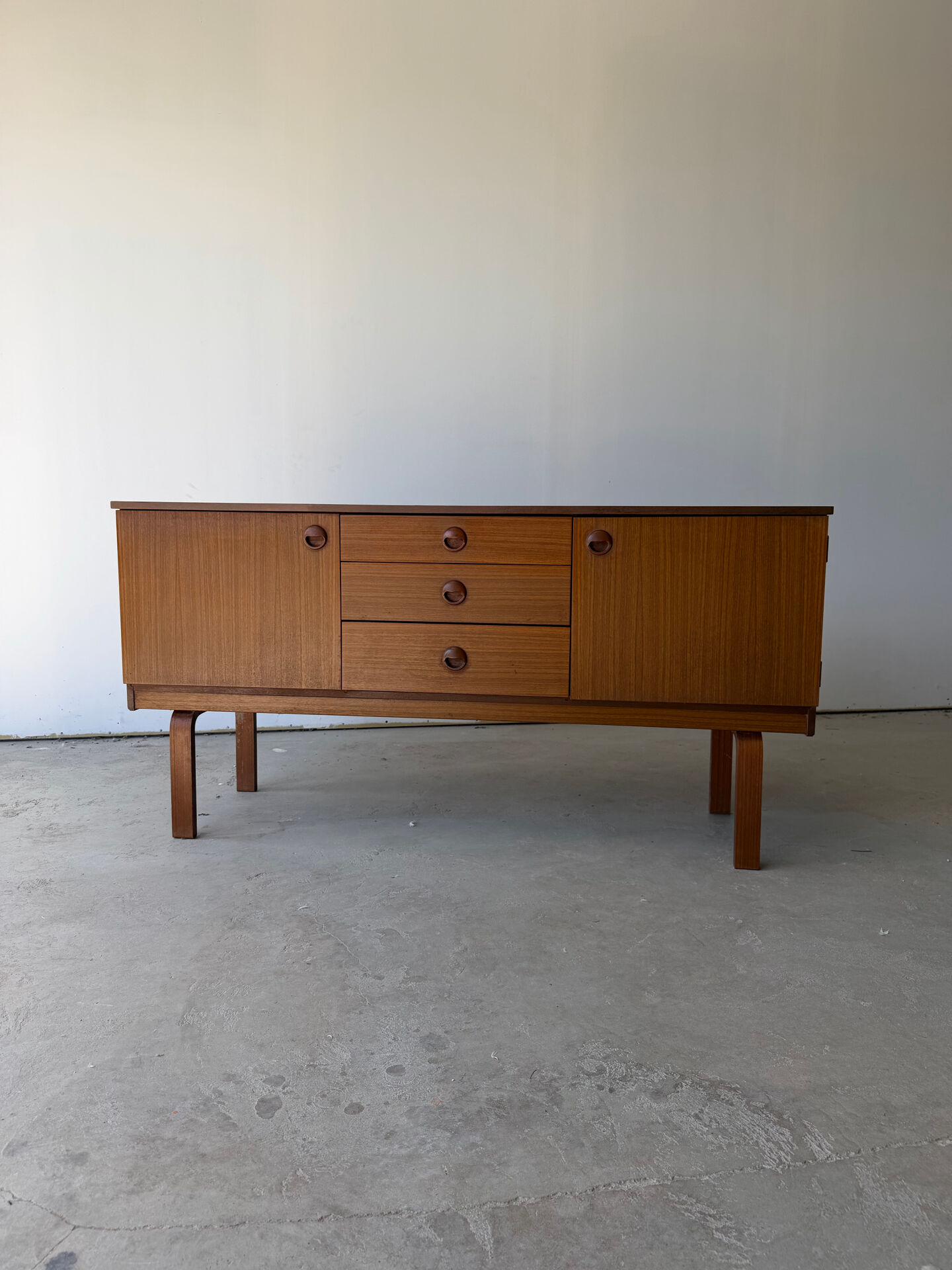 Teak sideboard with Scandinavian design by Schreiber from the 1970s.