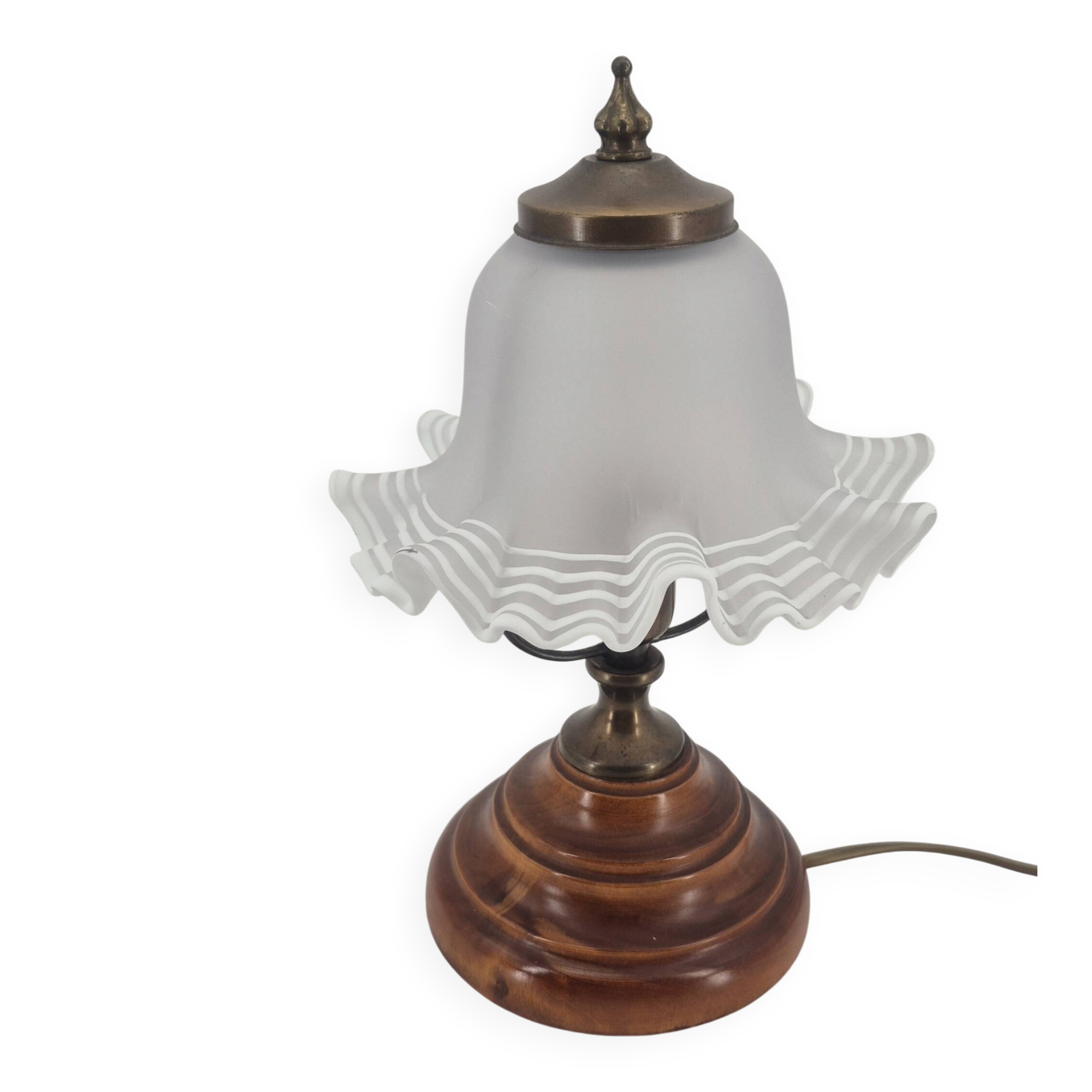 Lampe à poser vintage abat jour tulipe