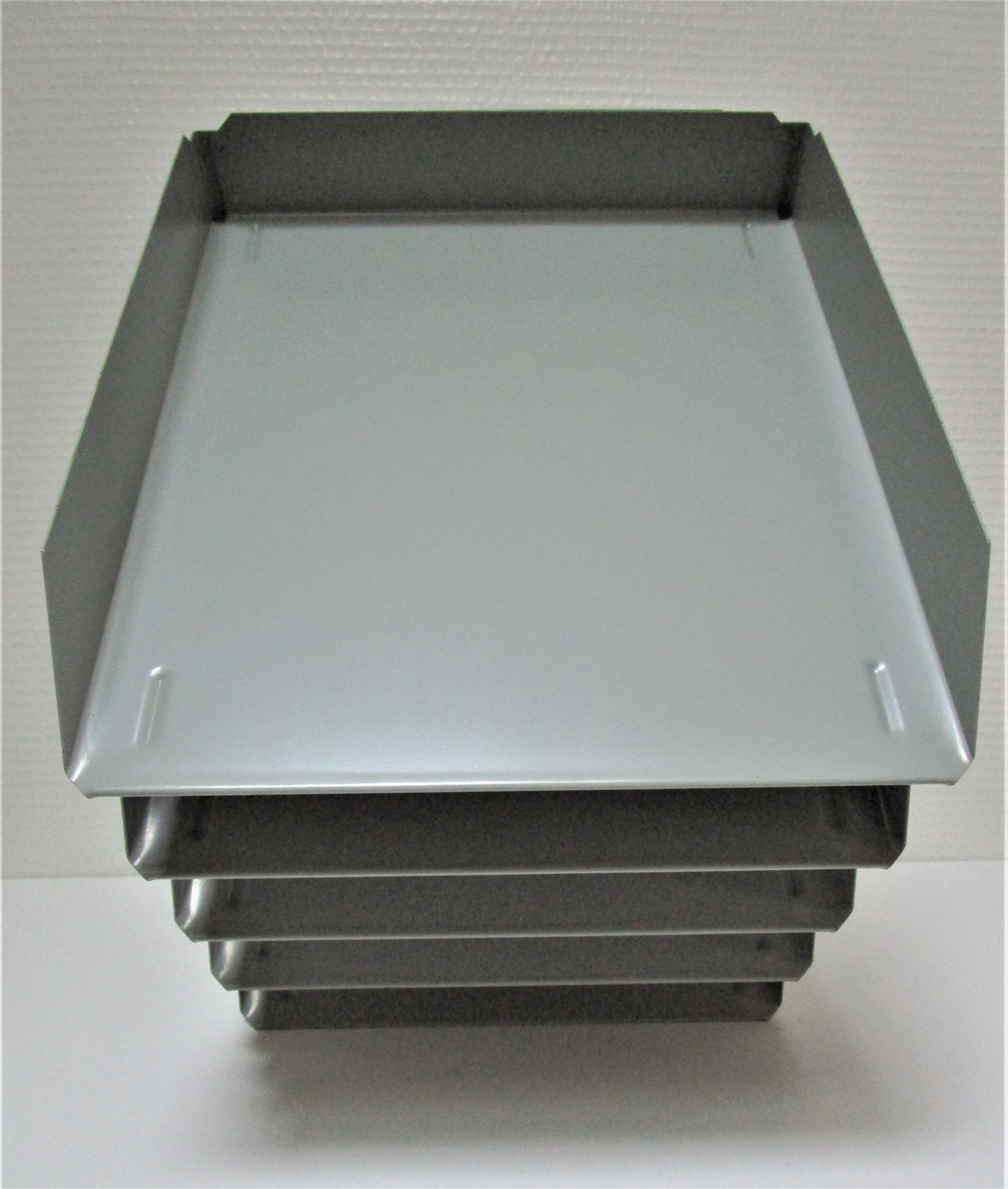 Two vintage lacquered steel desk sorters