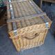 Antique wicker travel trunk