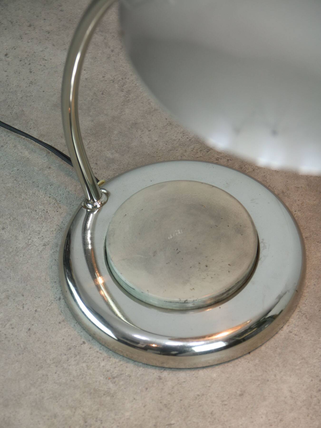 Mid-Century Italian Big Button Table Lamp in Chrome