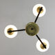 Vintage Italian Metal and Opaline Glass Chandelier