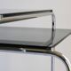Tubular steel and smoked glass side tables, set of 2