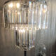 Floor lamp in chrome metal & transparent crystal