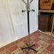 Vintage chrome and black metal parrot coat rack