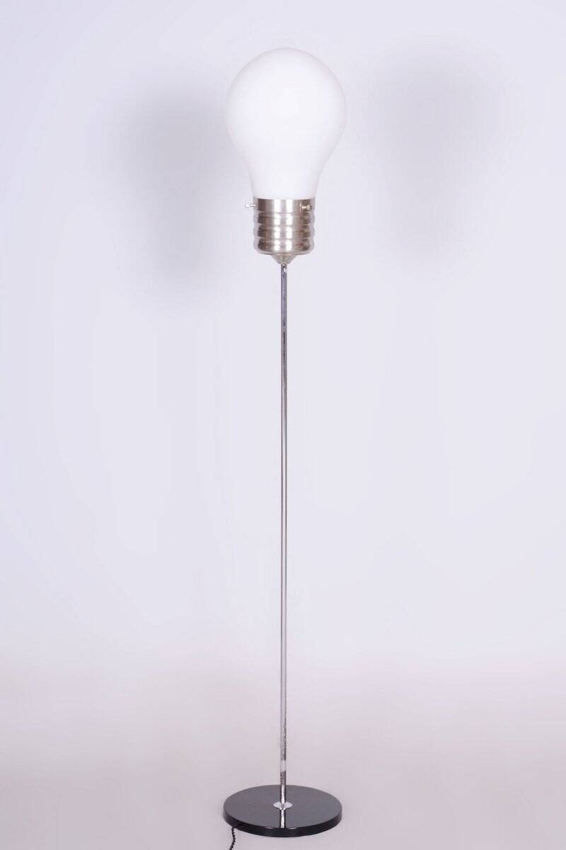 Mid-Century Modern Floor Lamp in Beech and Chrome, 1970s