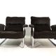 Lot de 2 fauteuils lounge cantilever chromés Herlag par Johan Bertil Häggström