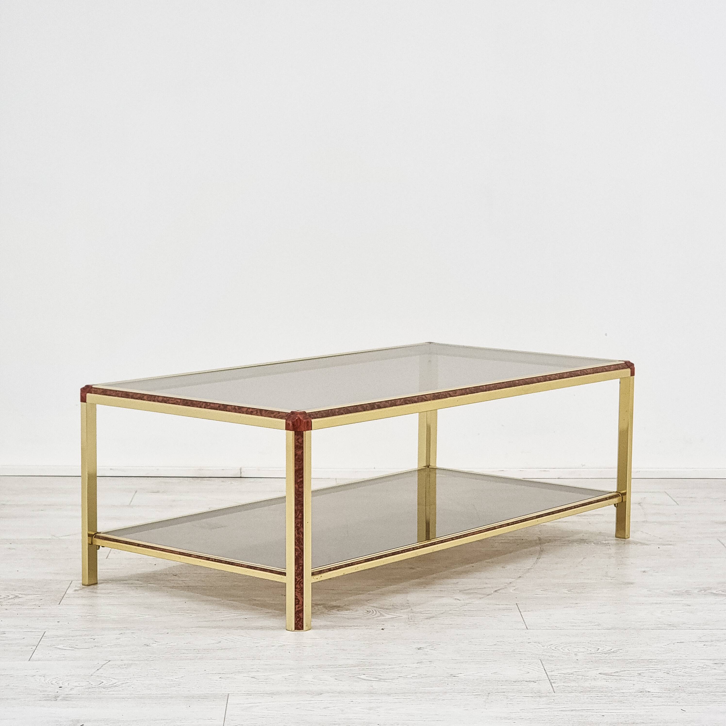 1980s smoked glass coffee table