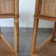 Pair of woven wicker and bamboo bedside tables, 70s/80s.