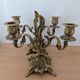 Pair of antique bronze candlesticks in the Louis XV rococo style