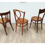 3 wooden bistro chairs