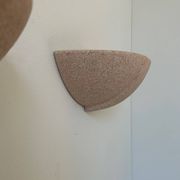 Pair of vintage plaster sconces, speckled pink, France 1970