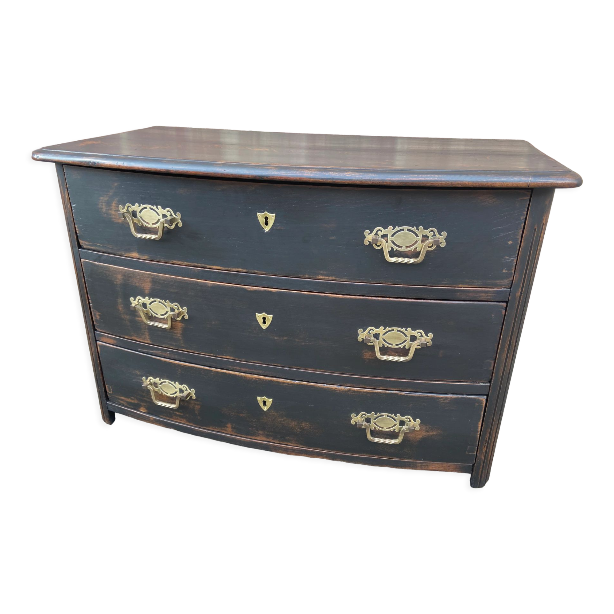 Alsatian curved chest of drawers XVIIIth patinated