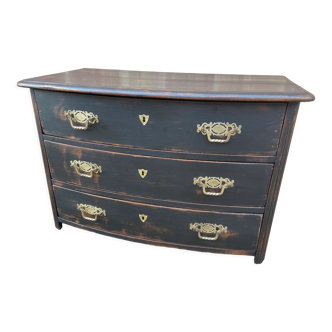 Alsatian curved chest of drawers XVIIIth patinated