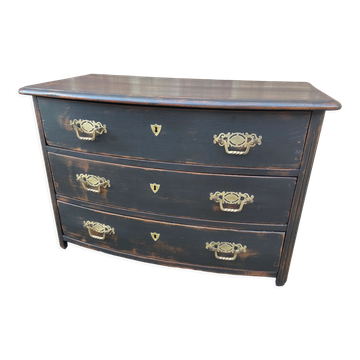 Alsatian curved chest of drawers XVIIIth patinated