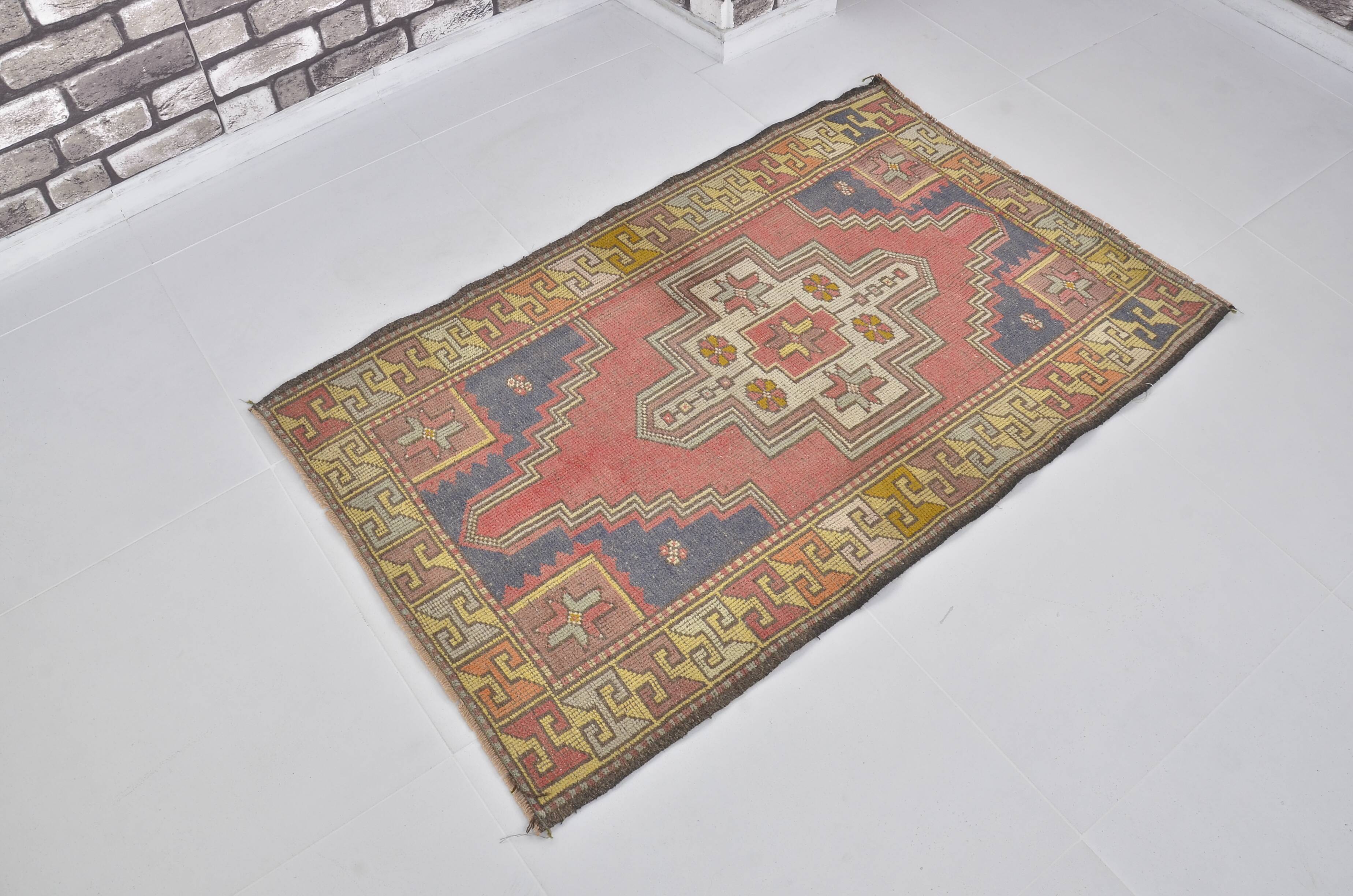Tapis Oushak rouge et bleu sku 2451