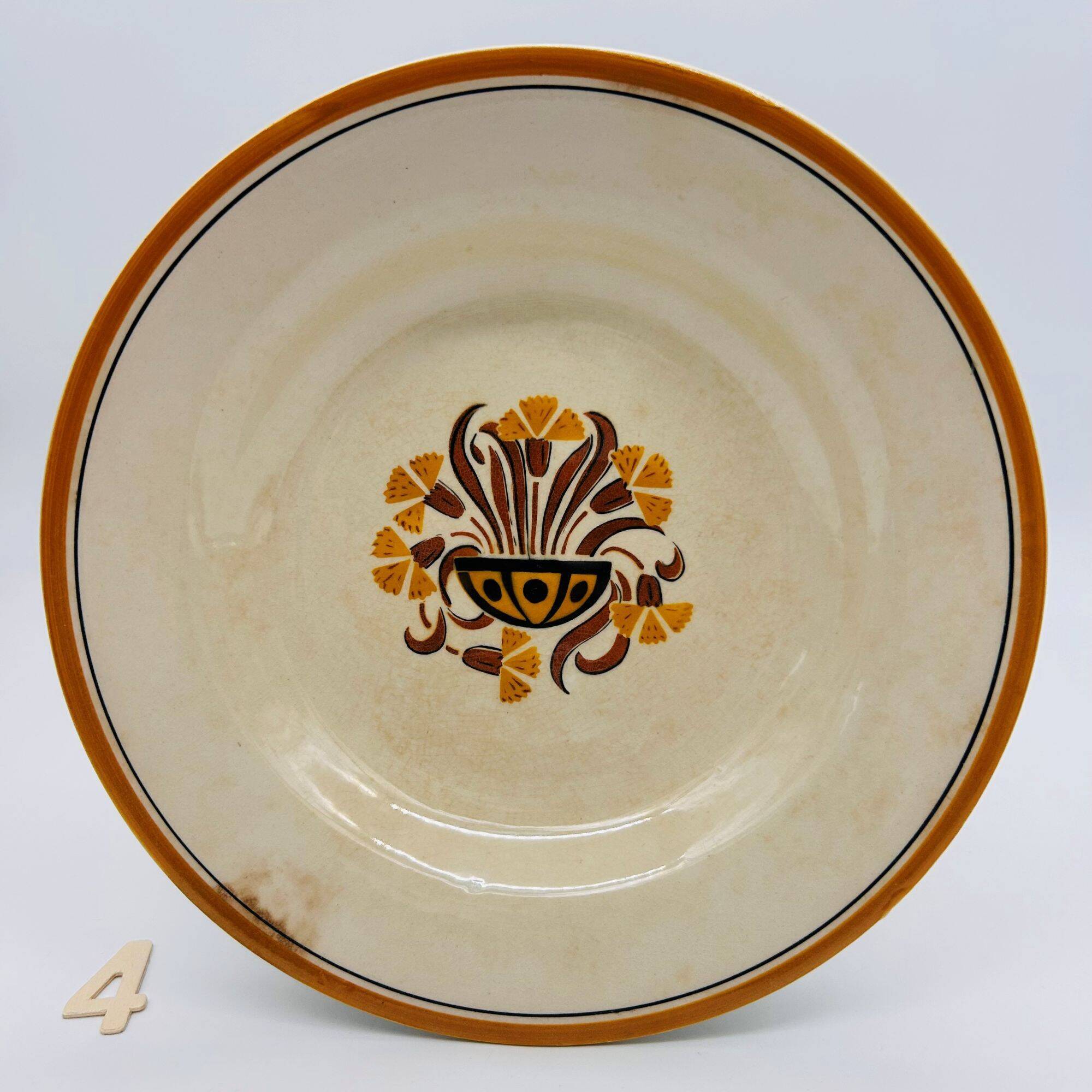 6 Deep Plates, Creil and Montereau – Pansy Model.