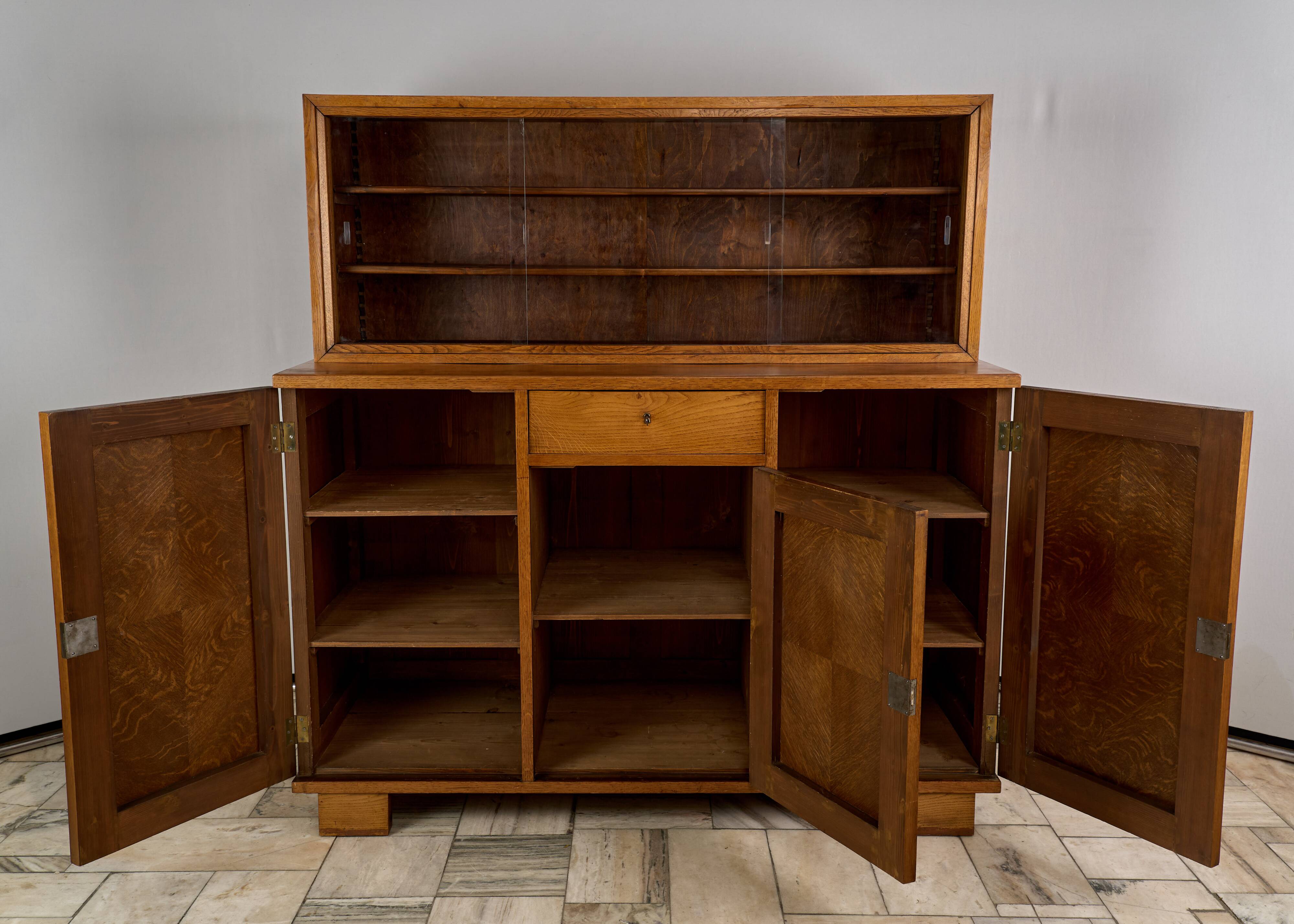 Vintage Wooden Credenza, 1930s, Czechoslovakia