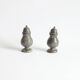 Antique muffineers, salt or sugar shakers in pewter, 18th