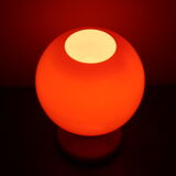 Red allglass table lamp designed  by Štefan Tabery,1960