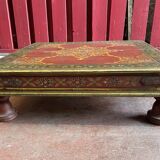 Inde rajasthan, ancienne table basse à thé. bois de teck 19ème siècle