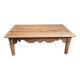 Antique French coffee table in pine with an oak skirt (18th–19th century)