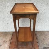 Old Table Appoint Wood Plateau Marqueté Star Feet Compass - Vintage Drawer