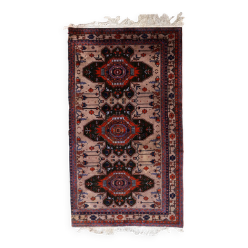 Handmade vintage Caucasian Kazak rug 4' x 6.9' (123cm x 213cm) 1960s