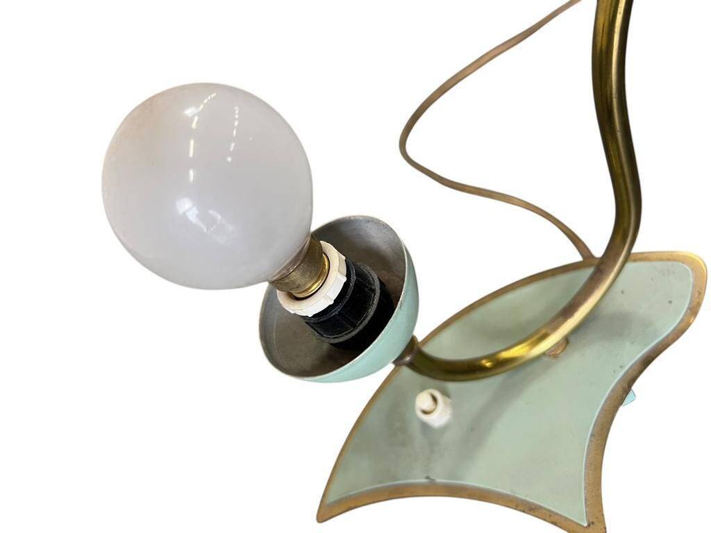 Set of 2 vintage rockabilly table lamps in mint green