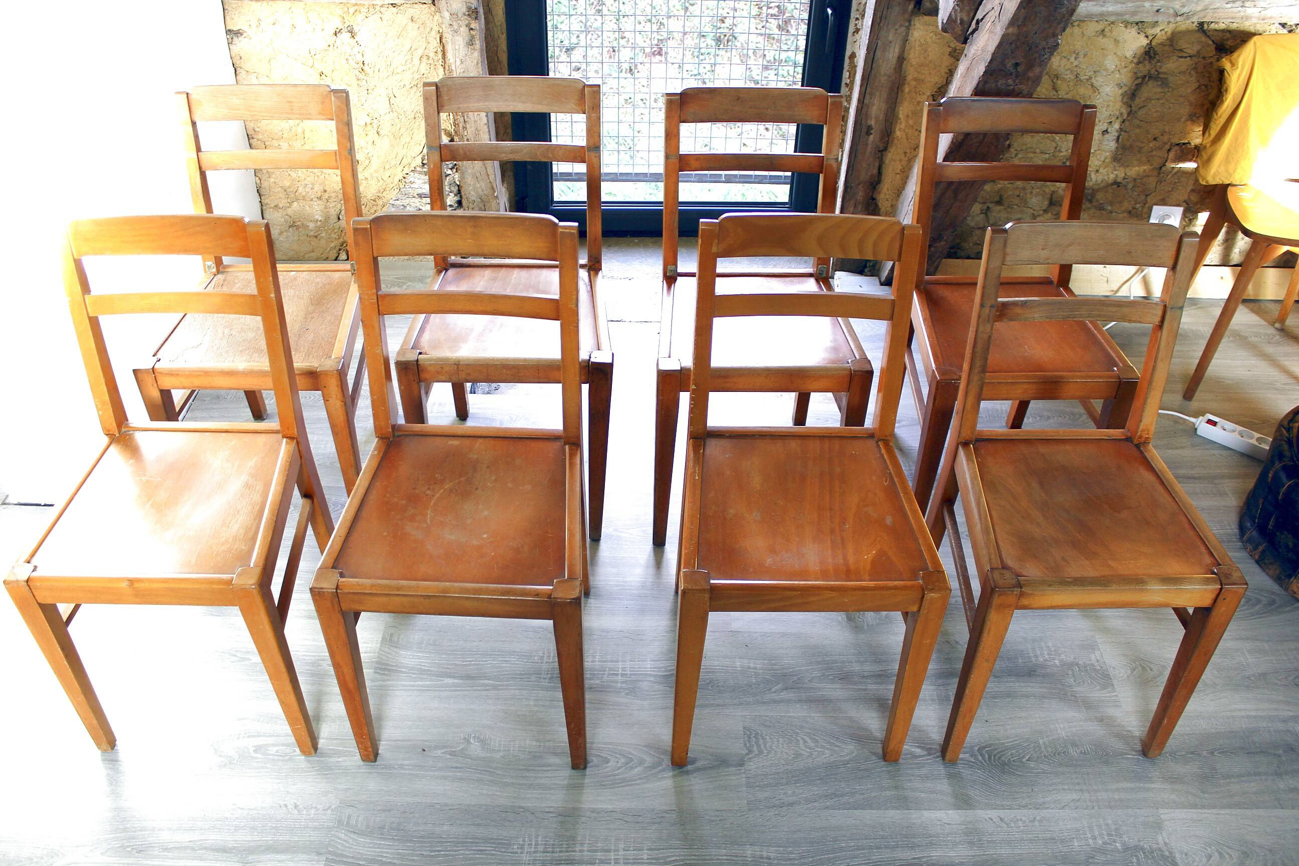 8 vintage bistro chairs Luterma Vibo Vesoul design René Gabriel year