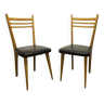 Paire de chaises scandinaves 1960 en hêtre