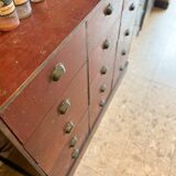 Meuble de métier d'atelier patine rouge