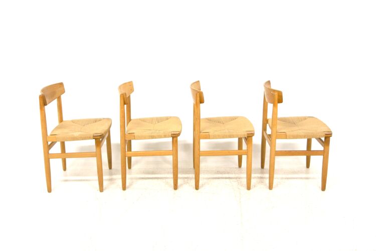Set de 4 chaises en chêne, Børge Mogensen, Suède, 1960