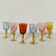 6 blown crystal liqueur glasses from Bohemia, 1960s