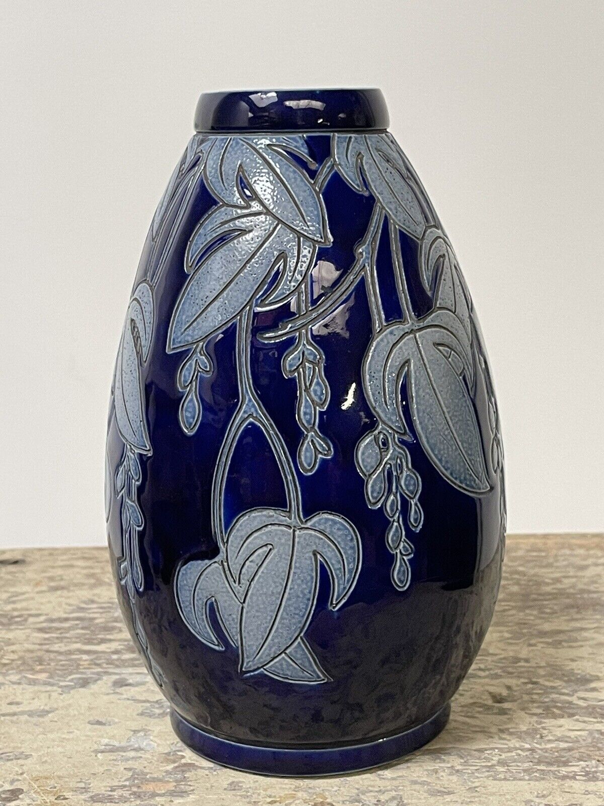 Betschdorf alsace sandstone, pretty krumeich remmy vase, art nouveau décor