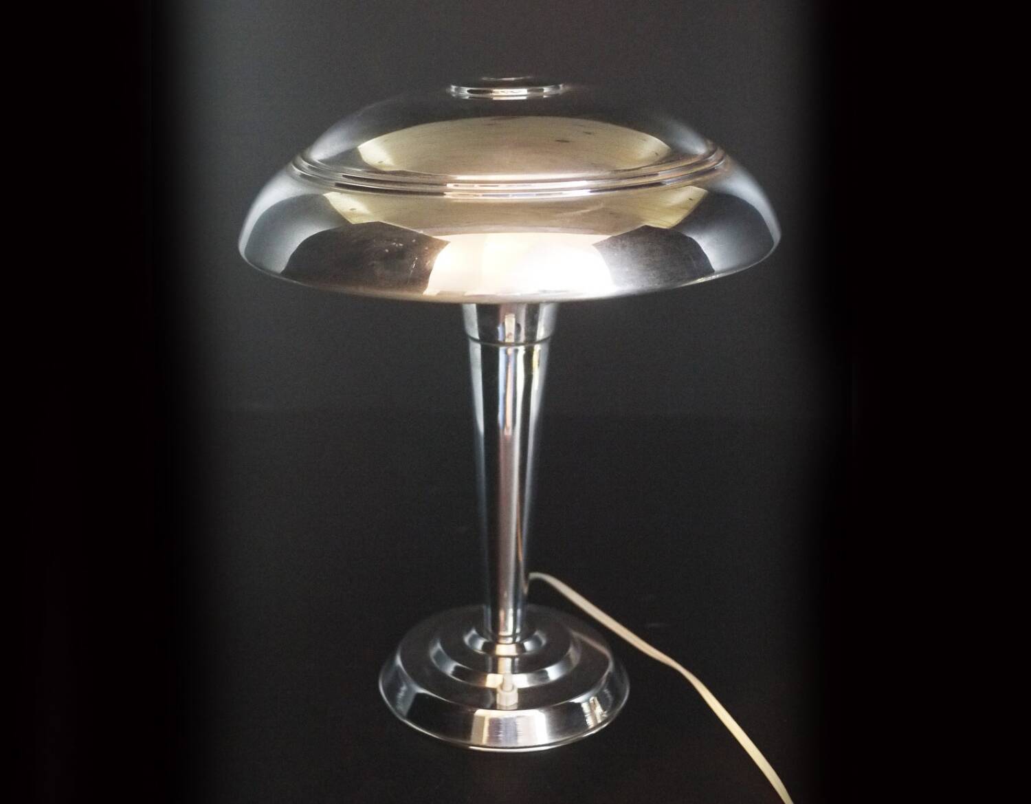 Lampe champignon en chrome Art Déco