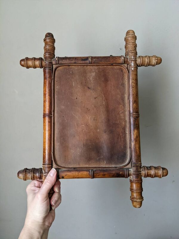 Miroir en bois façon bambou années 50 décoration campagne
