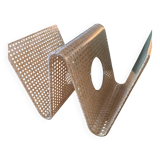 Plexiglass magazine rack with cane work, 1970