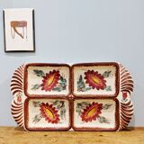 Vintage raw dish in the form of a tray with 4 compartments