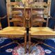 Pair of solid walnut armchairs in Provençal style