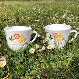 Pair of Arcopal Fleurette cups