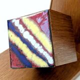 Mid-Century pair of wooden and enamel bookends, 1960s