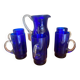 Cobalt blue Murano vintage carafe and glasses by