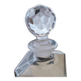 Plain crystal whiskey decanter with faceted stopper