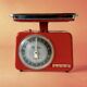 Stube vintage red lacquered metal kitchen scale - force 10